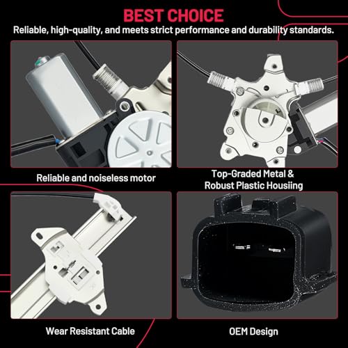Image of BDFHYK 751-210 Power Window Regulator with Motor Front Right Compatible with Nissan Versa 2007-2012, Nissan Tiida 2007-2012