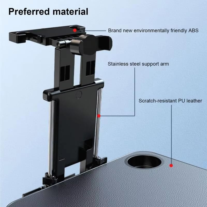 Mesa de Coche Compatible con Hyundai Kona EV, Mesa Plegable para Asientos Traseros Coche con Soporte para Tablet y Portavasos, para Viajes, Trabajo, Comidas,with Phone Mount