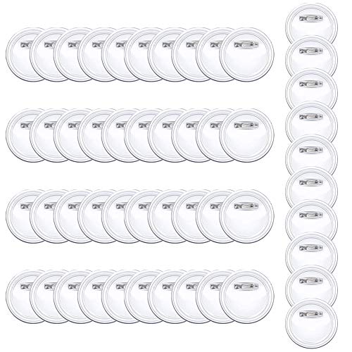 NACTECH 50pcs 2.4 Inch Acrylic Design Button Badges Clear Button Badges Kit for DIY Crafts and Children's Craft Activities