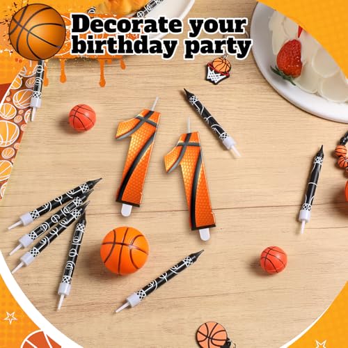 Bougies anniversaire basket-ball décoration gâteau sans basculer - 7