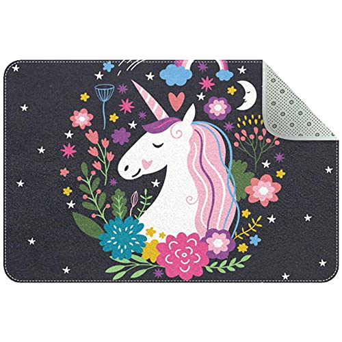 Tapis de porte licorne magique lavable en machine intérieur - 2