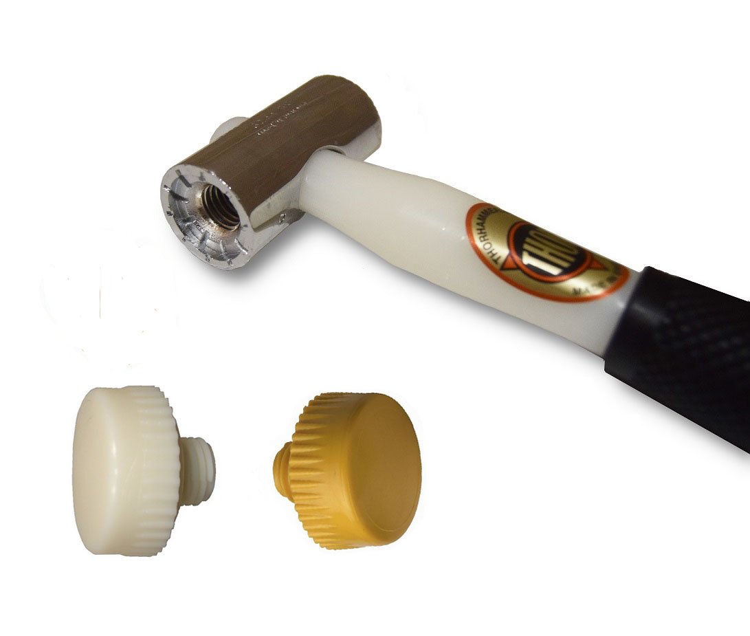 Thor 710 Nylon Faced Window Glazing Hammer/Mallet - with Hard White & Extra Hard Yellow Head