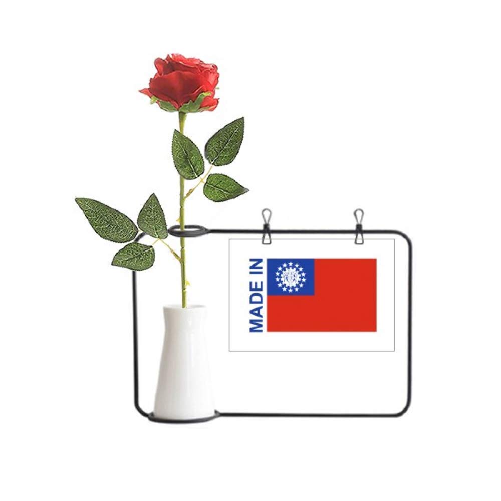 Rose artificielle Country Love vase suspendu sans entretien pour mur