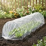 GEEZY Garden Polytunnel Greenhouse Cloche - Grow Tunnel Plant Protector for Vegetables, Herbs & Flowers - Frost Protection Poly Tunnel Cover with Metal Hoops for Allotment, Patio & Raised Beds