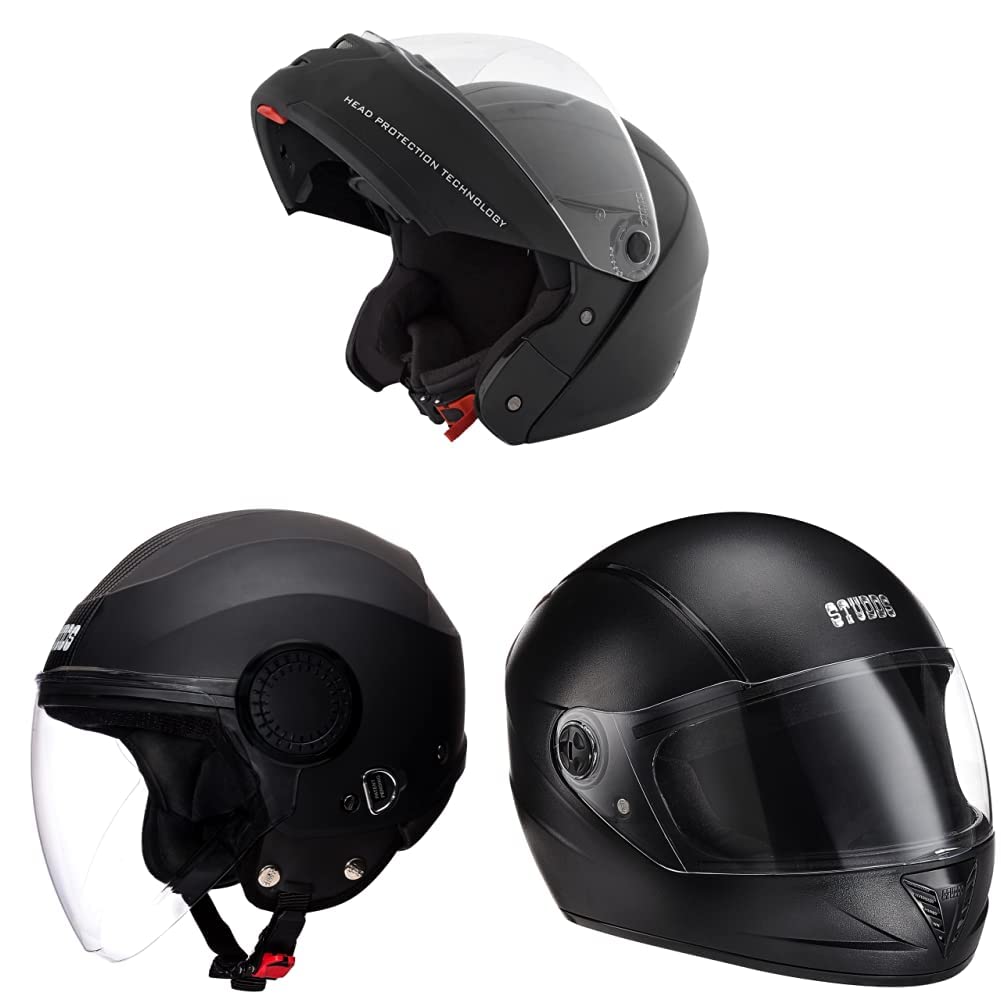 Studds Ninja Elite with Carbon Strip with Clear Visor Full Face Helmet