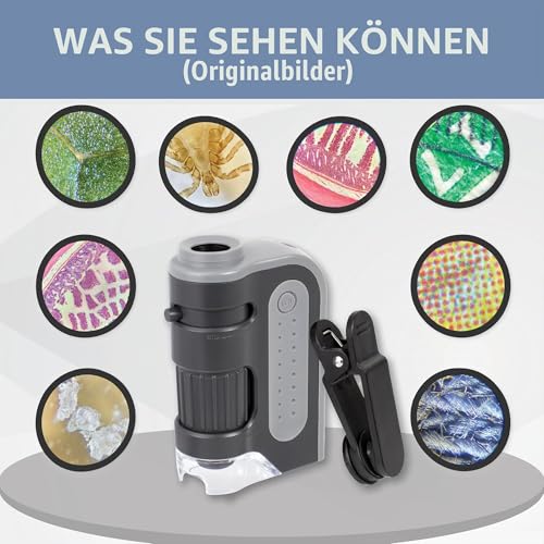 Carson MicroBrite Plus 60x–120x Taschenmikroskop - Allrounder für Schule, Studium, Grower, Wissenschaft & Lernen (MM-300)