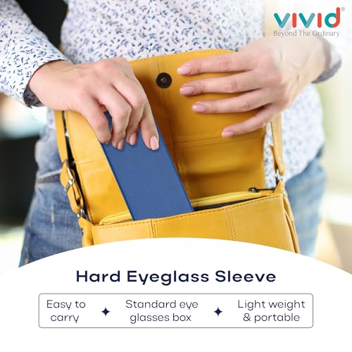 Image of VIVID Vision Unisex Adult Eyewear Specs Case Cover | Screw Driver | Free Cloth | Protect Eye Glasses | Chashma Dibbi | Spectacle Box | HINGE-SPRING | Metal | 3 IN 1