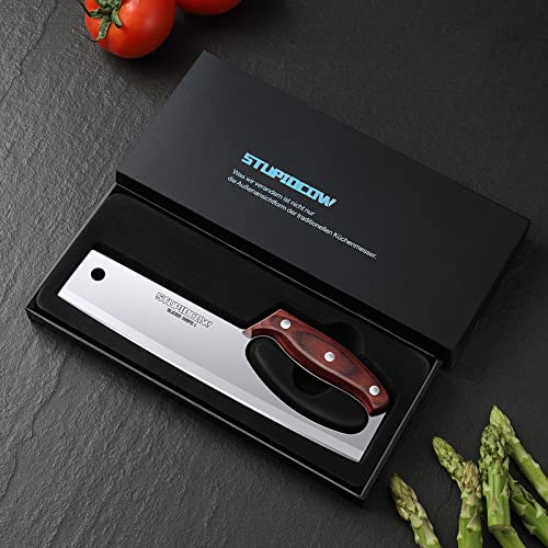 Stupidcow Kitchen Knife, 9 Inch Chef Knife, Sharp Cooking Knife In German High Carbon Stainless Steel With Ergonomic Handle #TOP3
