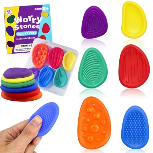 Fidget Toys Sensory Stones 6 Stück Stressabbau Sensorik Spielzeug Anti Stress Spielzeug Sensory Toys Für Stress Angst Adhs & Autismus