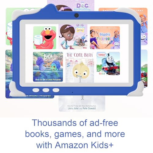 Image of HOTTABLET Kids Tablet, 7 inch Android 12 Tablet for Kids, 4GB RAM 32GB ROM Tablet with Case, 1.6Ghz Quad-core Processor 3000mAh Battery, FHD Display, 5MP Camera,Parental Control, Blue