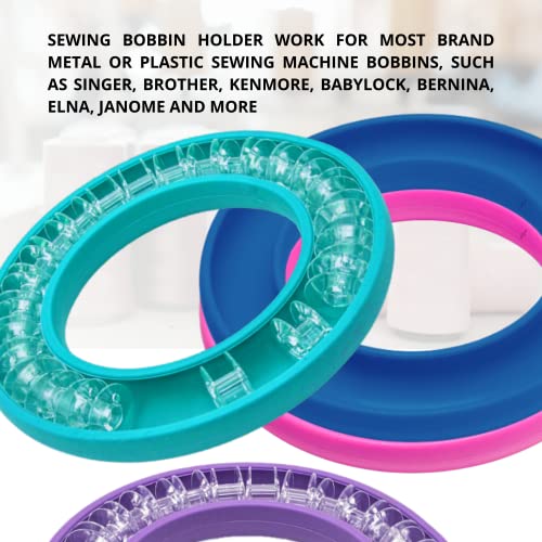 Image of 4 Pack Round Bobbin Holder Bobbin Organizer Bubbin Organizer Keeper for Metal or Plastic Sewing Machine Rings Silicone Sewing Tools Handicraft Ring Keeper