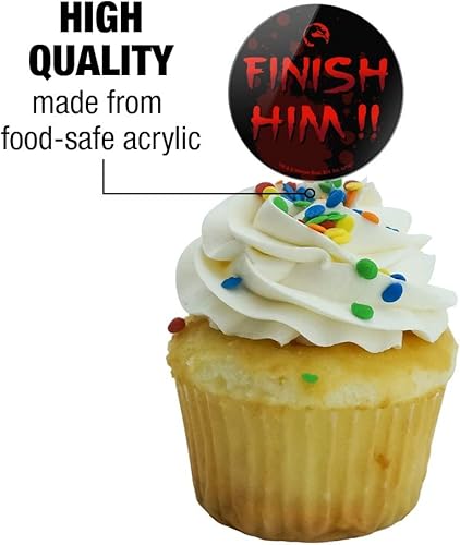 Miniatura 3 de Mortal Kombat Klassic Finish Him - Juego de 6 piezas para decoración de cupcakes