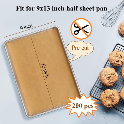 200Pcs Unbleached Parchment Paper For Air Fryer Liners,9X13 Inch Precut Parchment Paper For Baking Sheet,Best Baking Supplies Baking Paper For Air Fryer Toaster Oven,Cookie Sheet,Baking Pan,Bread Pan #TOP1