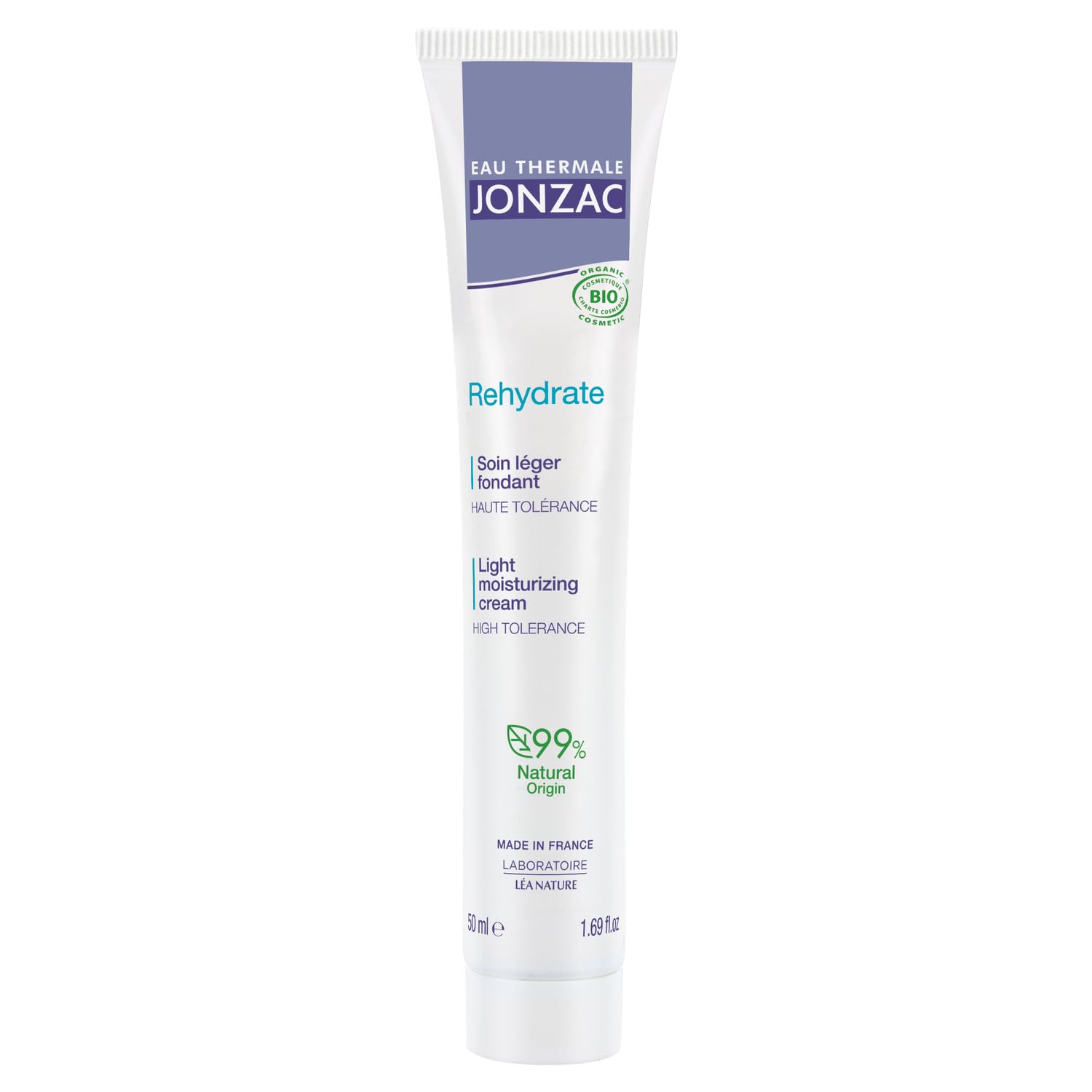 EAU THERMALE JONZAC Soin Visage Réhydratant Léger Bio 50 ml — Hydratation 24h Peaux Normales à Mixtes Haute Tolérance - Lot de 2