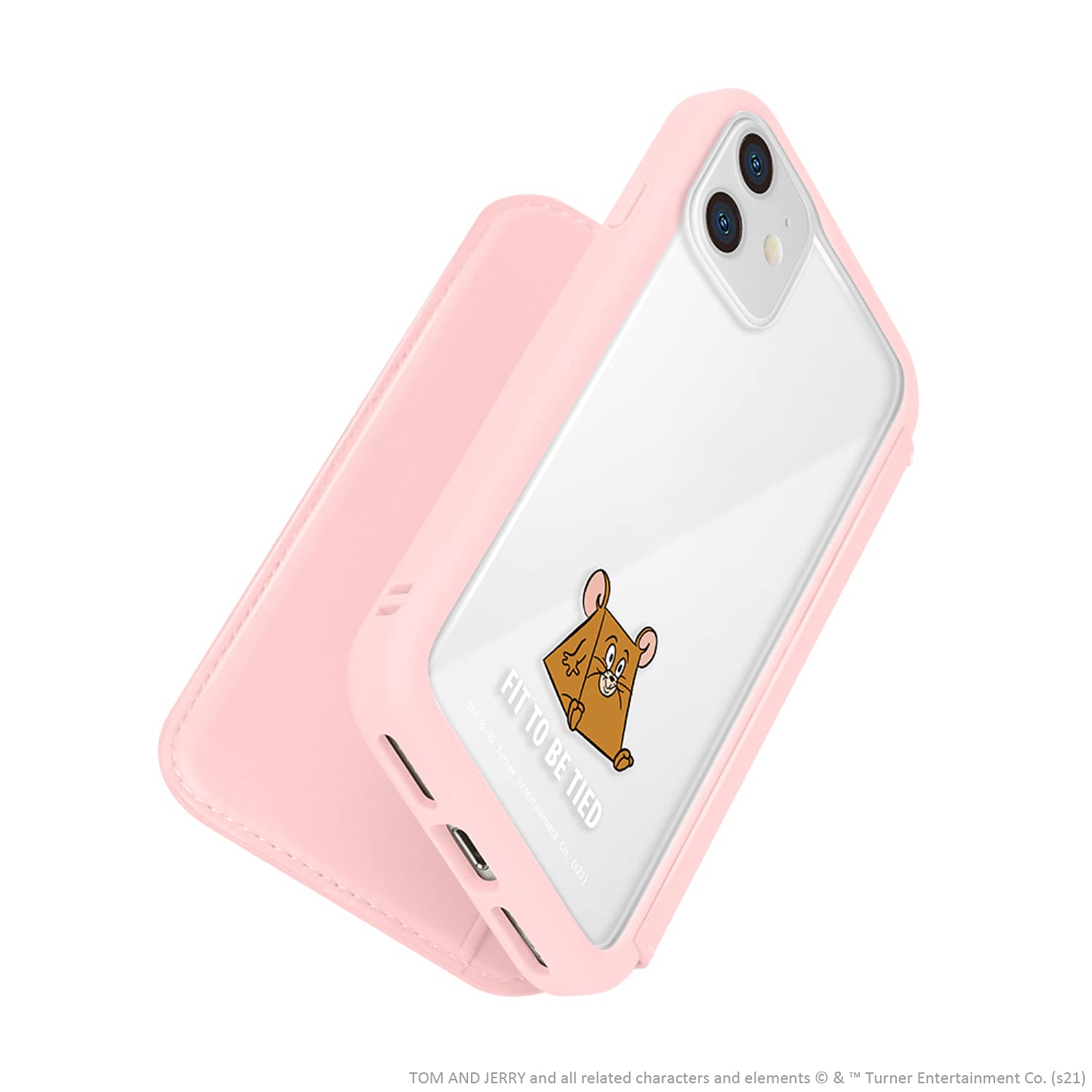 Premium Style iPhone 12 mini用 ガラスフリップケース [トムとジェリー/ピンク] PG-WGF20F01TAJ