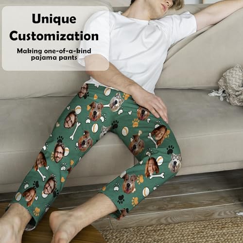 Personalized Flannel Pajama Pants For Men Women, Custom Unisex Faces Sleepwear Bottom, Customized Pj Pants with Pocket3