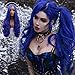 Dark Blue Lace Front Wigs for Women Side Part Long Curly Wave Lace Wig Natural Hairline Glueess Synthetic Heat Resistant Fiber Hair Realistic Blue Hair Wigs Girl Drag Daily 24inch