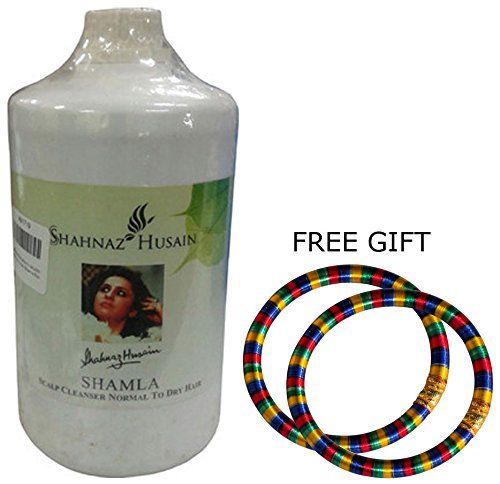 Shahnaz Husain Shamla Scalp Cleanser Normal To Dry Hair Shampoo - 1000ml -" via DHL Express" - Delivery in 3-7 days and FREE GIFT (Pair of Multicolor Bangles)