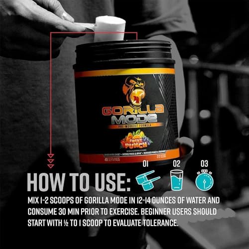 Image of Gorilla Mode Pre Workout - Massive Pumps | 800g (Candy Apple)