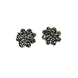 Douqu 1 Pair Bead Flower Shoe Decoration Crystal Shoes Clip with Glass beads Shoe Accessories (Black)