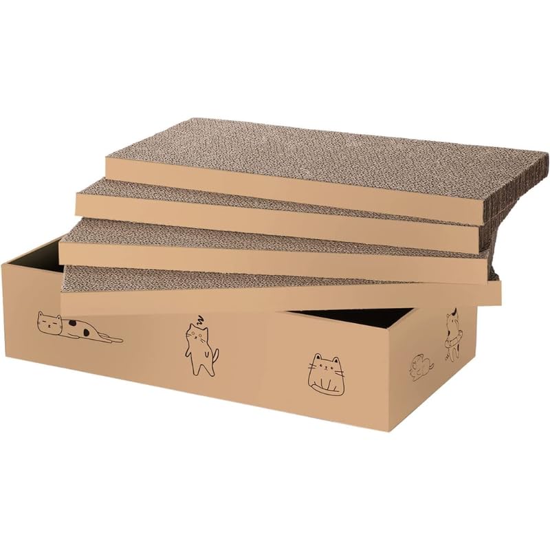 Image of Dog Trust Extra Large Cat Scratcher Cardboard, Scratch Pad with Cat Scratcher Box, Reversible Cardboard Refill Pad