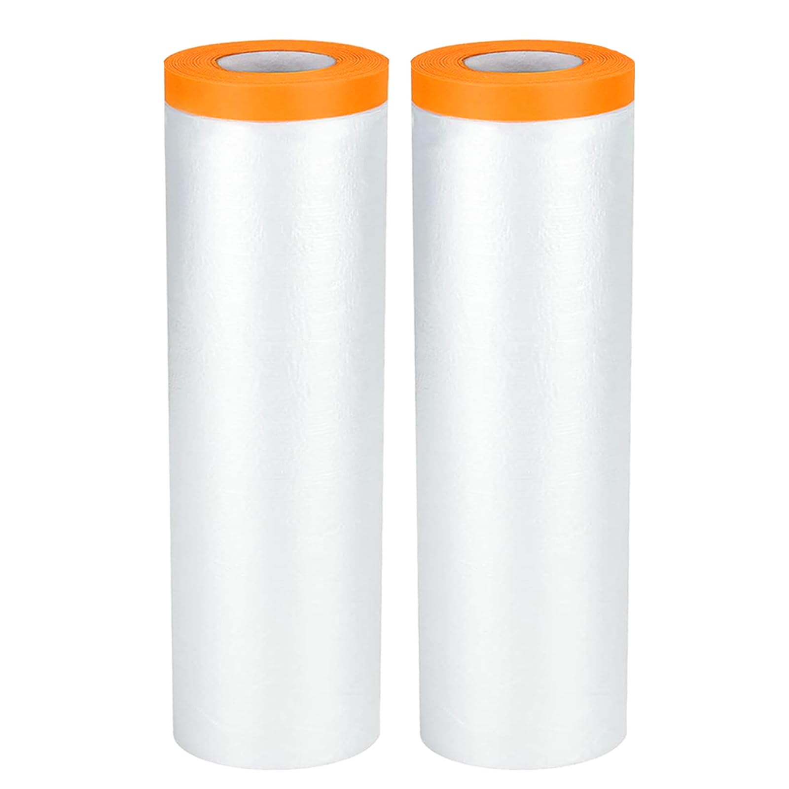 KITHIOM 2 Rolls Dust Sheet Masking Film - 200cm x 20m Masking Tape with Plastic Sheet, Dust Sheets with Self Adhesive for Floor Protection, Painting Decorating Covering, Wall Cabinets Sofa Car