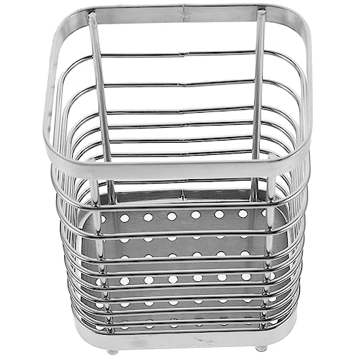 GLEAVI Soporte de Utensilios de Cocina Inoxidable Organizador de Cubiertos Colgante Práctico Orificios de Drenaje Encimera de Cocina