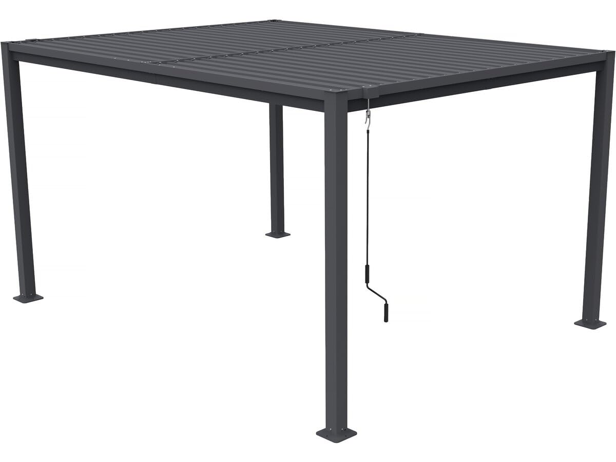 Pergola bioclimatica autoportante con lame orientabili "Howard" - 3 x 4 m - Gris