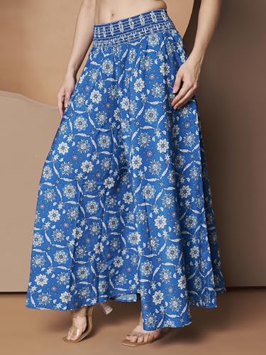 Image of KZULLY | Palazzo for Women | Solid & Printed | Stylish Wide-Leg | Comfortable Elastic Waist Bottomwear