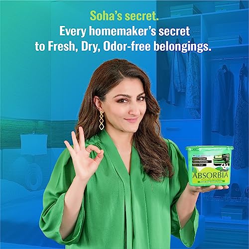Image of Absorbia Moisture Absorber | Absorbia Sachet - Pack of 3 (200ml Each) | | BLU Moisture Absorber with Activated Charcoal Pack of 3(200g each) | Dehumidifier for Wardrobe, Cupboards & Closets