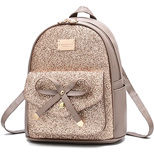 Image of I IHAYNER Girls Bowknot Cute Leather Backpack Mini Backpack Purse for Women