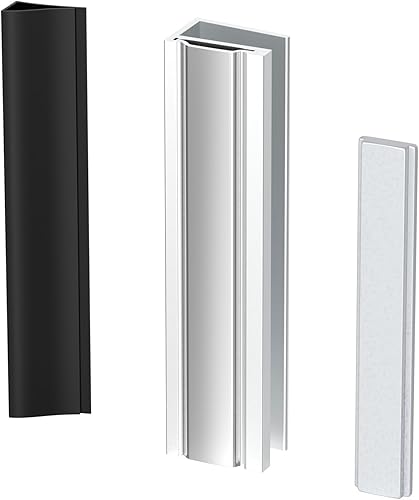 Miniatura 8 de Imán para puerta de ducha, marco de puerta de canal en U con policarbonato transparente e imán para puertas de ducha de vidrio oscilante de 38