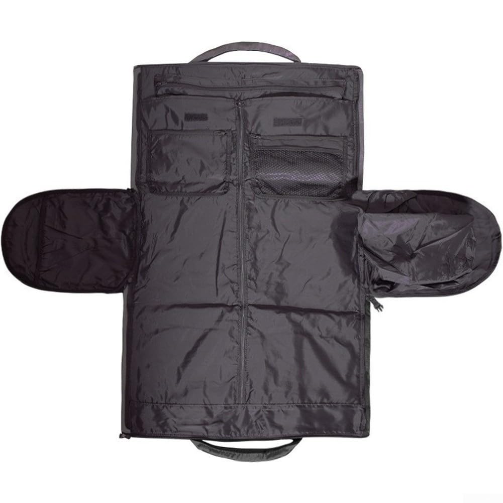 Bolsa de ropa plegable de tela Oxford para hombres y mujeres, portador de traje de viaje de negocios con amplio interior resistente al agua almacenamiento para accesorios de ropa negro