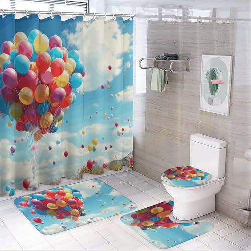 Ensemble tapis de bain 4 pièces en polaire corail coloré - 2