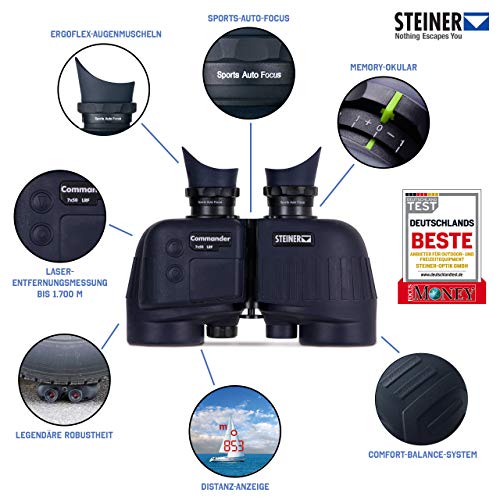 Steiner Commander 7x50 LRF Marine-Fernglas - Laser-Entfernungsmessung bis 1.700m, 10m druckwasserdicht - Die… – Bild 4