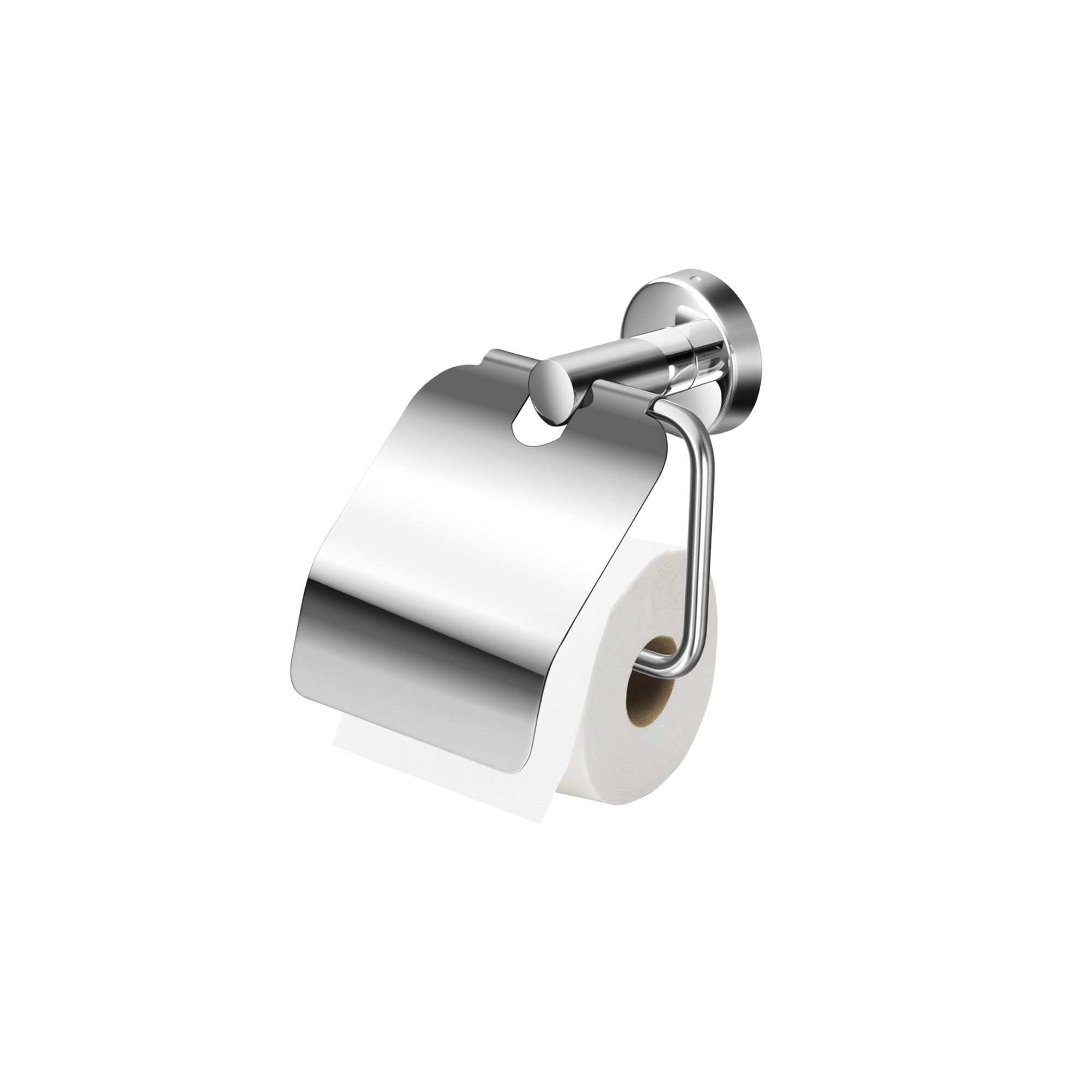 Toilet Roll Holder Wall Mounted with Cover SUS 304 Stainless Steel Toilet Paper Holder Silver Toilet Tissue Holder for Bathroom