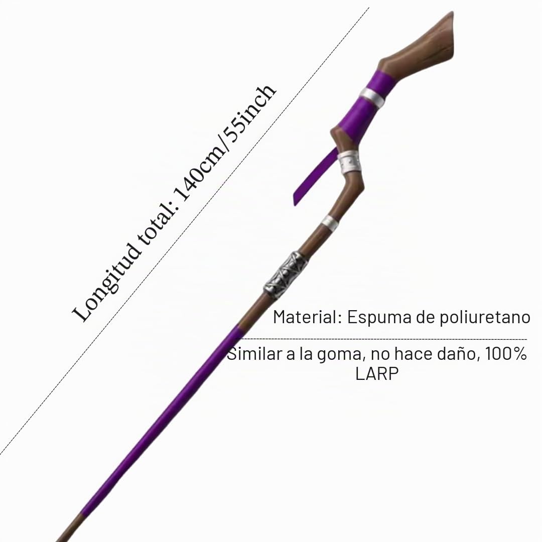 damdos Varitas de Helecho de Halloween de 55 Pulgadas, Arma de Cosplay de Frieren, Staff Frieren, bastón para Caminar más allá de Cosplay, Accesorios de Disfraces, Regalos de cumpleaños, varitas de