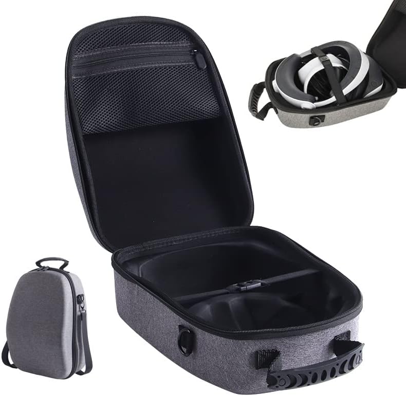 Carrying Case Compatible for PlayStationVR2/PS VR2, Hard Travel Case Protective Storage Bag Box for VR Gaming Accessories Portable Silver Gray Cover Case Protector