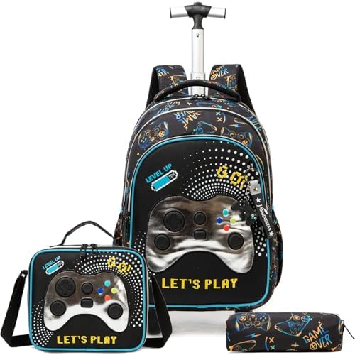 School Backpacks with Wheels Trolley Child School Backpack Boys 1...