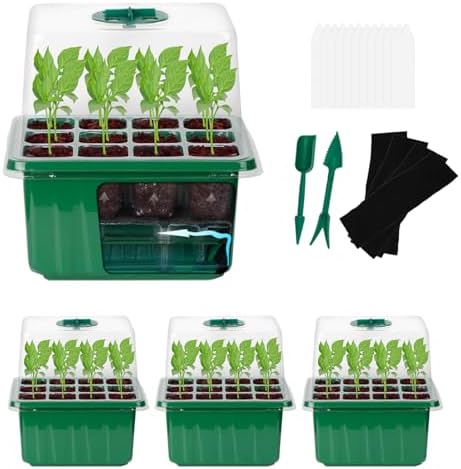 Bandeja de sementes autoirrigável – kit com cúpula de umidade, pa...