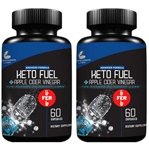 Research Labs 2 fer 1 Ad Keto Diet Pills Detox Cleanse & Support w/Apple Cider Vinegar 120 Count Proprietary Ketones, Hunger Suppressant Weight Loss Diet Pills