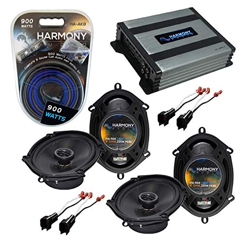 Compatible with Ford F-250/350/450 2013-2016 OEM Speaker Replacement Harmony Bundle (2) R68 & HA-A400.4 Amp