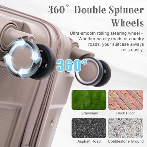 Image of Hardside 4 Luggage Sets, Lightweight Wave Suitcase with Spinner Wheel