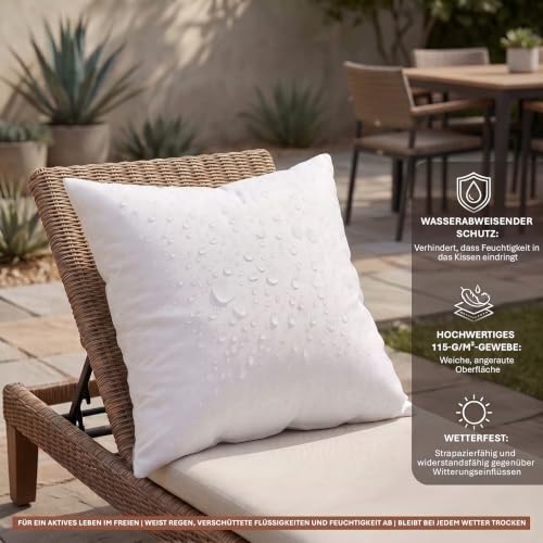Utopia Bedding Outdoor Kissen wetterfest 50x50 cm 4er Set Kissen für Couch – Ansicht 2