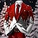 Christmas Suit for Men Ugly Xmas Printed Blazer Fashion One Button Holiday Party Fit Lapel Warm Jacket with Pocket Blue Green
