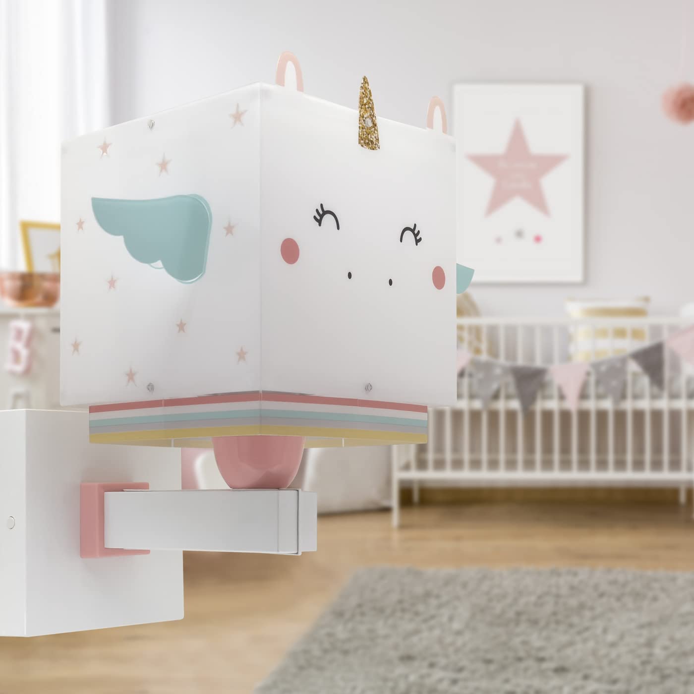 Dalber Lámpara aplique de pared infantil Unicornio, E27, 64599