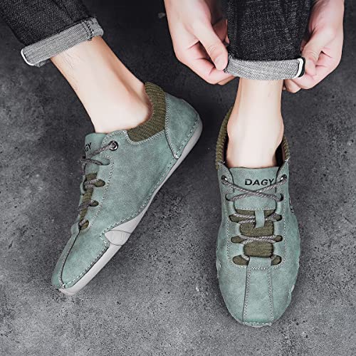 DAGY Chukka Boots Mens, Men's Fashion Sneakers Casual Running Shoes Driving Shoes Slip-on Loafers Lace-up Blue Brown Green3