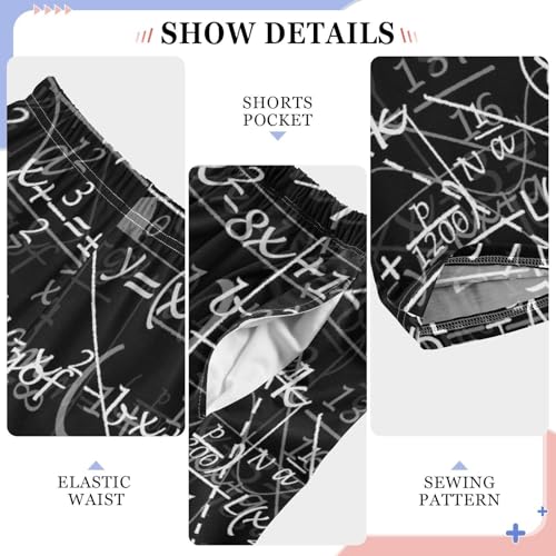 ZZXXB Mathematical Formula Print Boys Long Pants Soft Trousers Elastic Waist Kids Lounge Bottoms with Pockets S-XL4