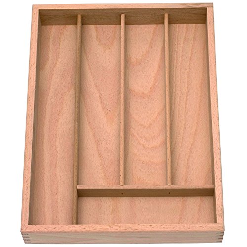 homiez 440944001-Organizador de Cubiertos con 5 estantes Madera de Haya Natural 36 x 27 x 5 cm Cover