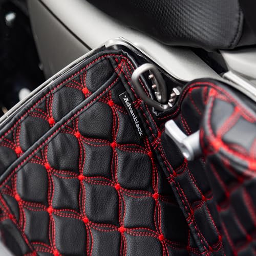Advanblack Custom Saddlebag Liners para Harley CVO 2023–2025, Road Glide FLTRX y Street Glide FLHX – Forros de Cuero Sintético Premium con Bolsillo de Almacenamiento (Costura Roja) miniatura 3